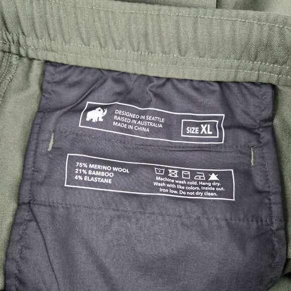 Woolly Longhaul Weekender Pants Men XL Green Drawstring Jogger Merino Wool Blend - Picture 4 of 12